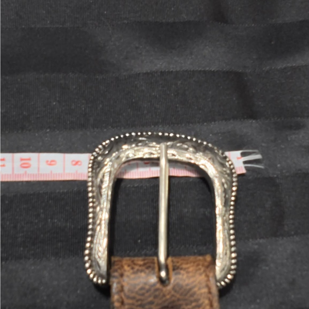 Brown Leather Belt with silver Accents - Picture 6 of 10